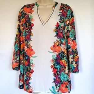 🐈Nicole by Nicole Miller floral blouse size M